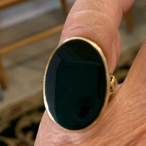 14 k large black onyx vintage ring